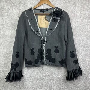Mesmerize Blazer Tie Front Cardigan Jacket Brocade‎ Gothic Steampunk Size L
